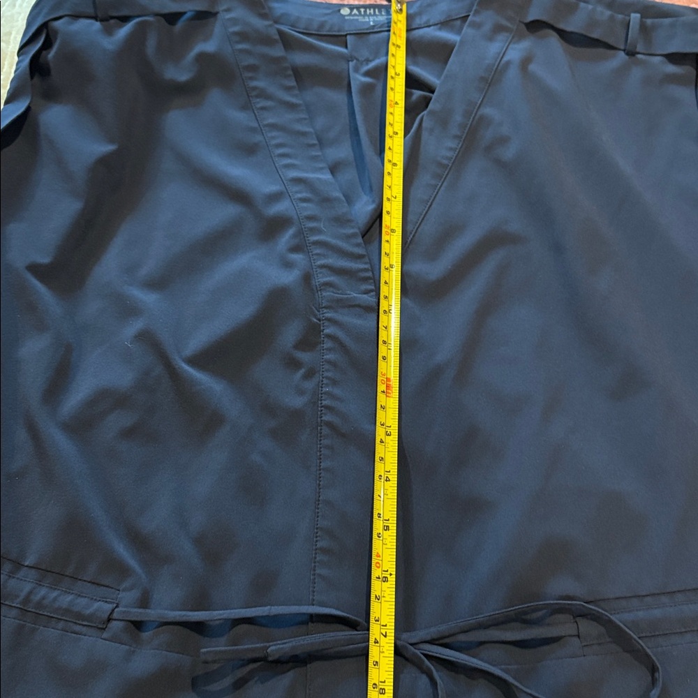 Athleta LG Mara Maxi Dress Navy Blue Tie Waist Pockets #Travelwear #Athleisure - Picture 14 of 16